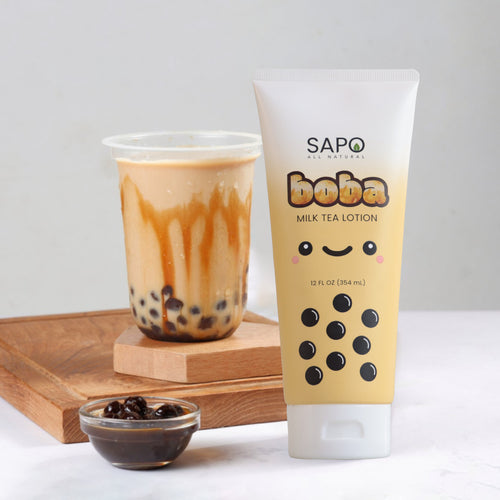 Sapo Boba Milk Tea Body Lotion, Fast Absorbing Hydrating Moisturizer